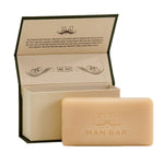 Man Bar Bergamot & Cognac box open showing the 10 oz soap bar