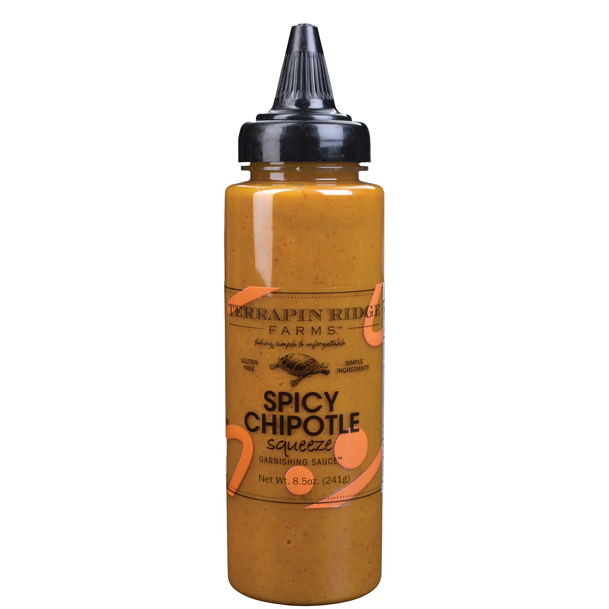 Spicy Chipotle Garnishing Squeeze in a clear squeeze bottle