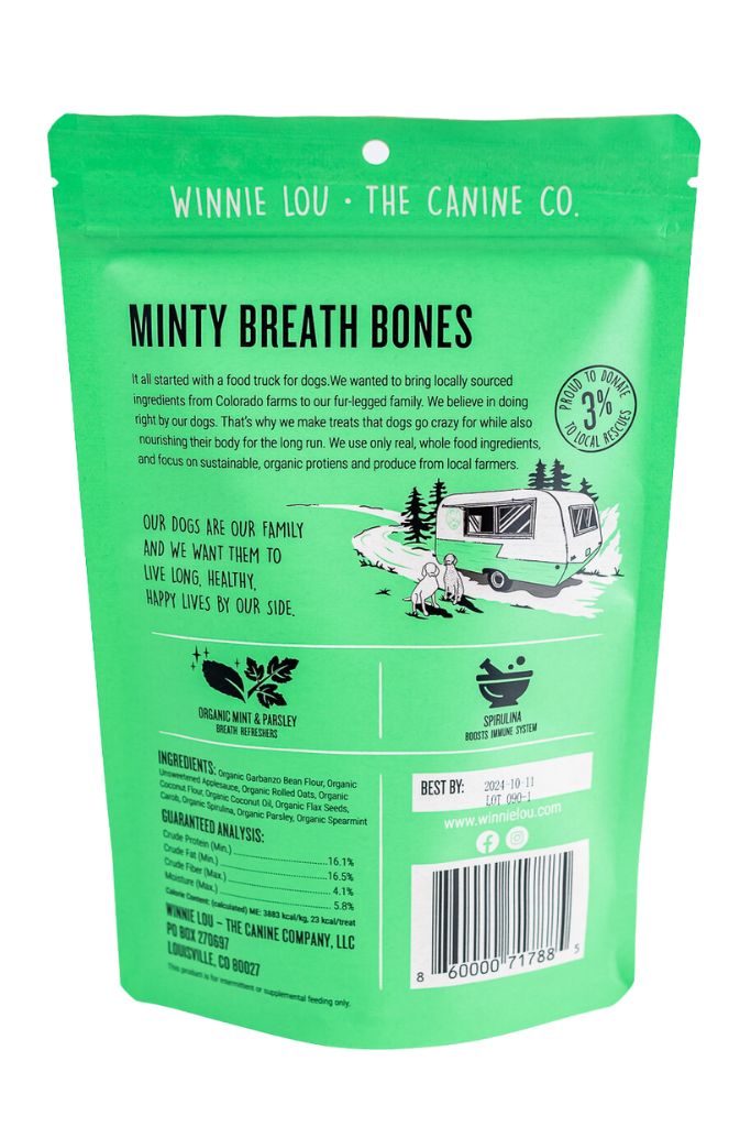 Winnie Lou Minty Breath Bones dog treats