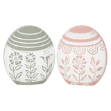 Green/Pink Flower Embossed Egg