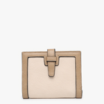 Bessie Woven Bifold Vegan Wallet – Beige & Parchment