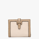 Bessie Woven Bifold Vegan Wallet – Beige & Parchment