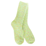 World's Softest Ragg Feather Crew socks in Lemon Lime