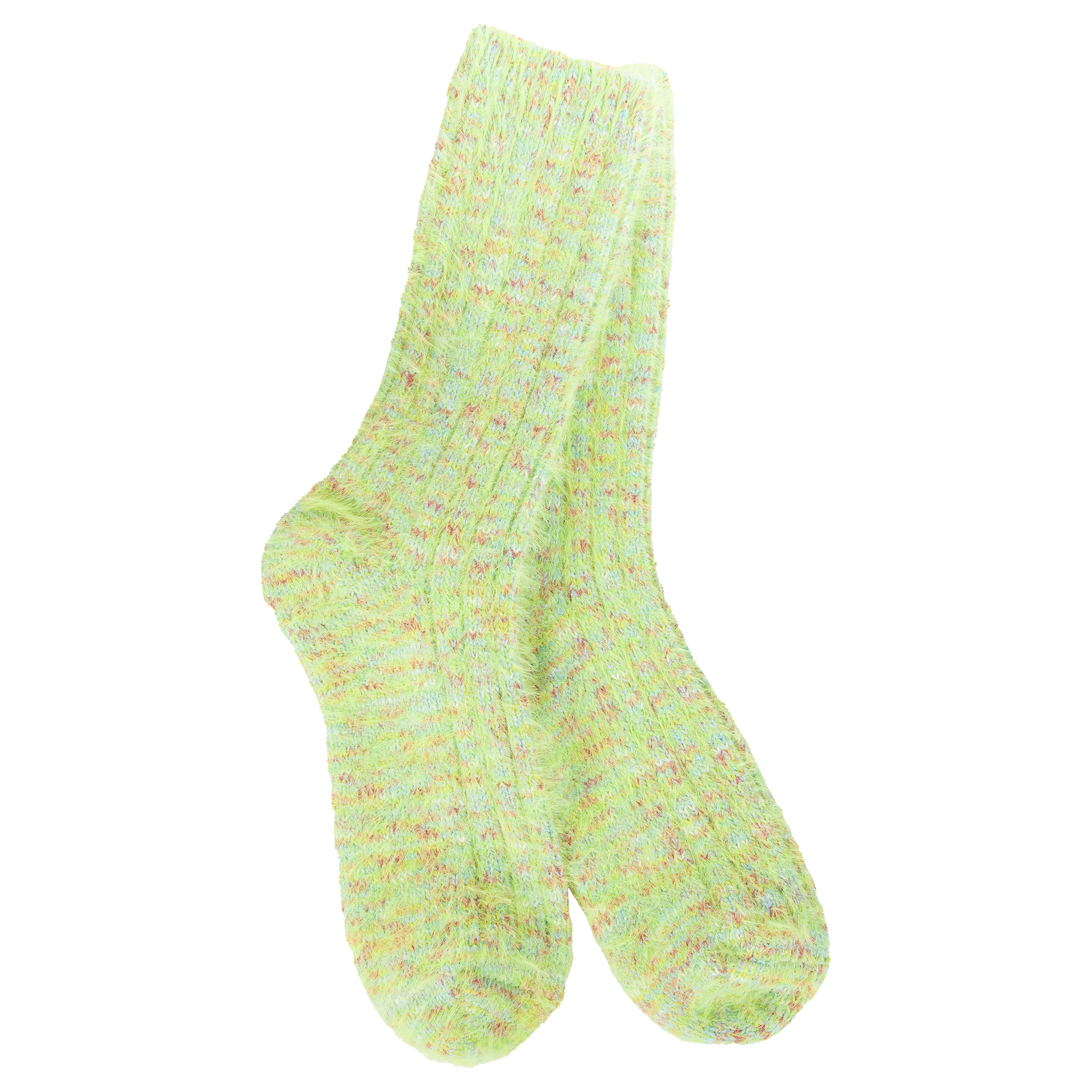 World's Softest Ragg Feather Crew socks in Lemon Lime