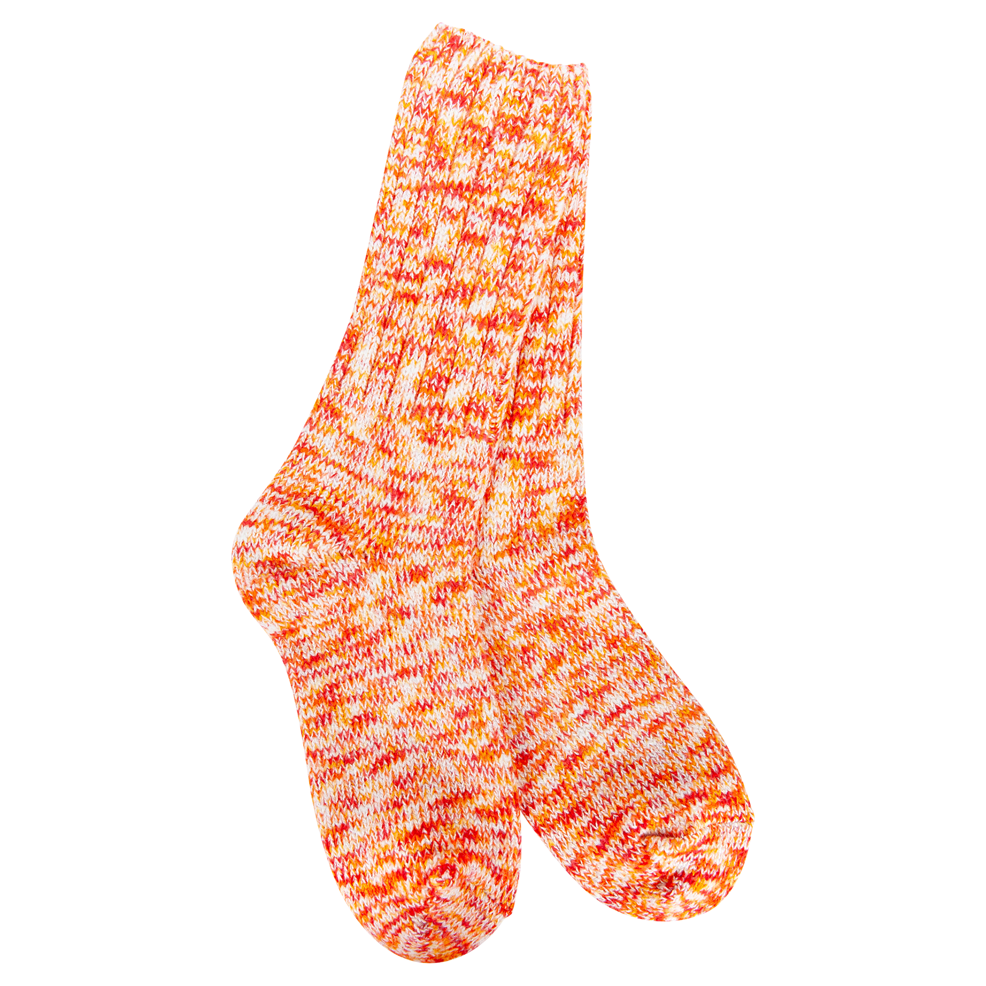 World's Softest Weekend Ragg Crew socks in Orange