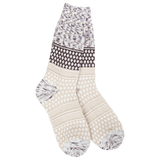 World's Softest Weekend Gallery Textured Crew socks in Cookie Dough Multi