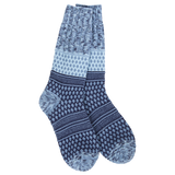 World's Softest Weekend Gallery Textured Crew socks in Peacoat Multi