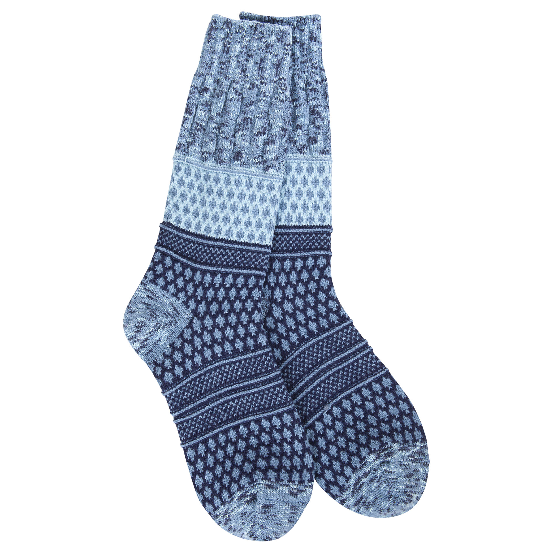 World's Softest Weekend Gallery Textured Crew socks in Peacoat Multi