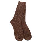 World's Softest Weekend Cotton Slub Marled Crew socks in Coffee