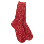 World's Softest Weekend Cotton Slub Marled Crew socks in Strawberry