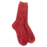 World's Softest Weekend Cotton Slub Marled Crew socks in Strawberry