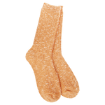 World's Softest Weekend Cotton Slub Marled Crew socks in Orange