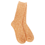 World's Softest Weekend Cotton Slub Marled Crew socks in Orange