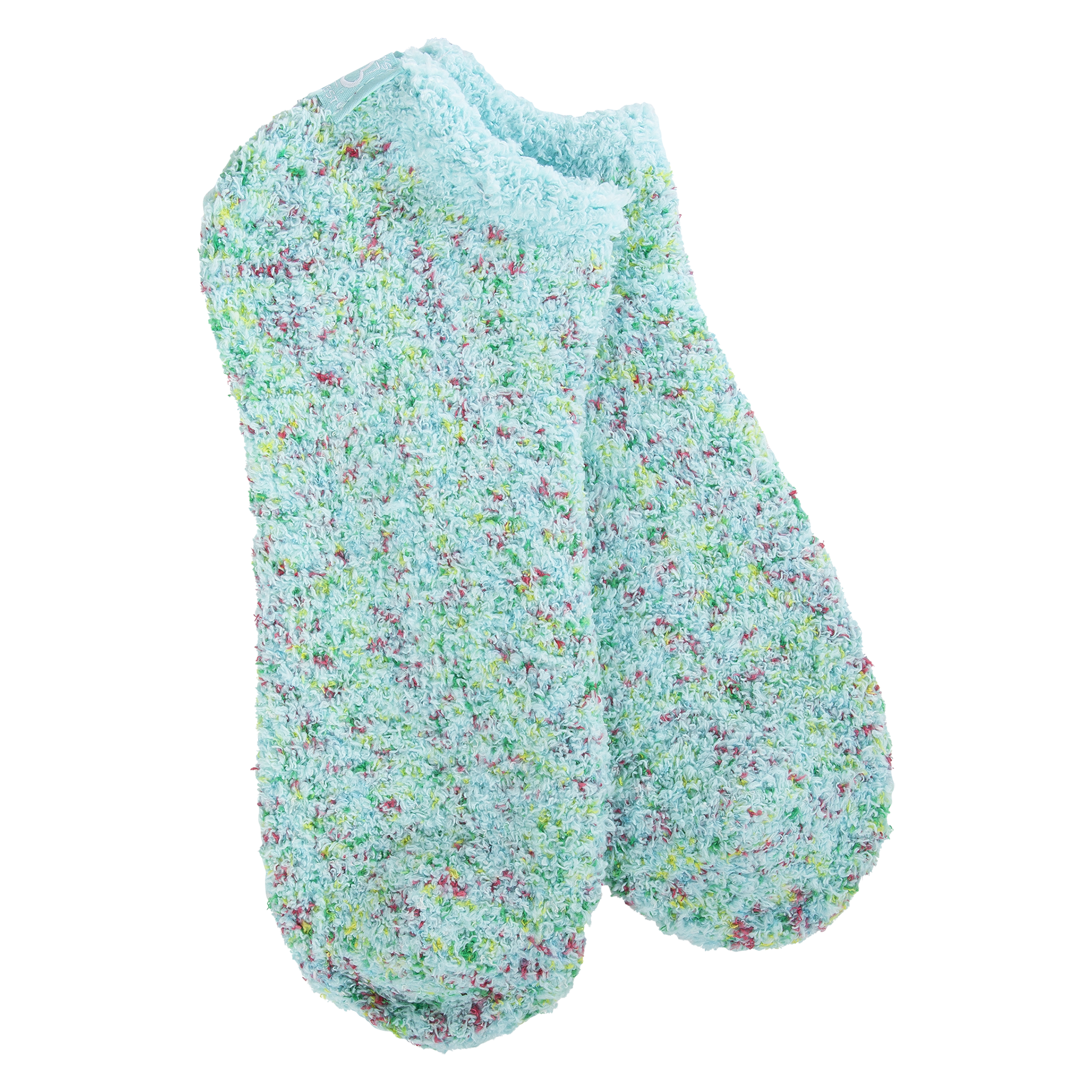World's Softest Cozy Low socks in Aqua Blue Confetti