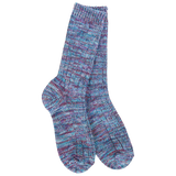 World's Softest Weekend Missioni Crew socks in Neptune