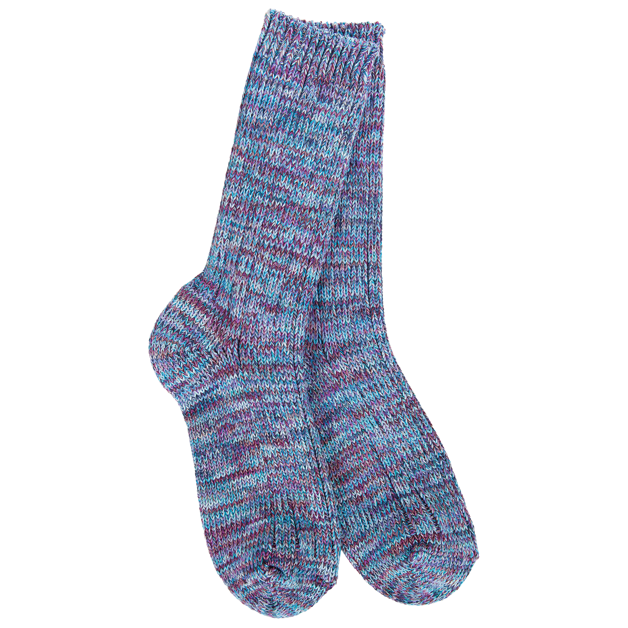 World's Softest Weekend Missioni Crew socks in Neptune