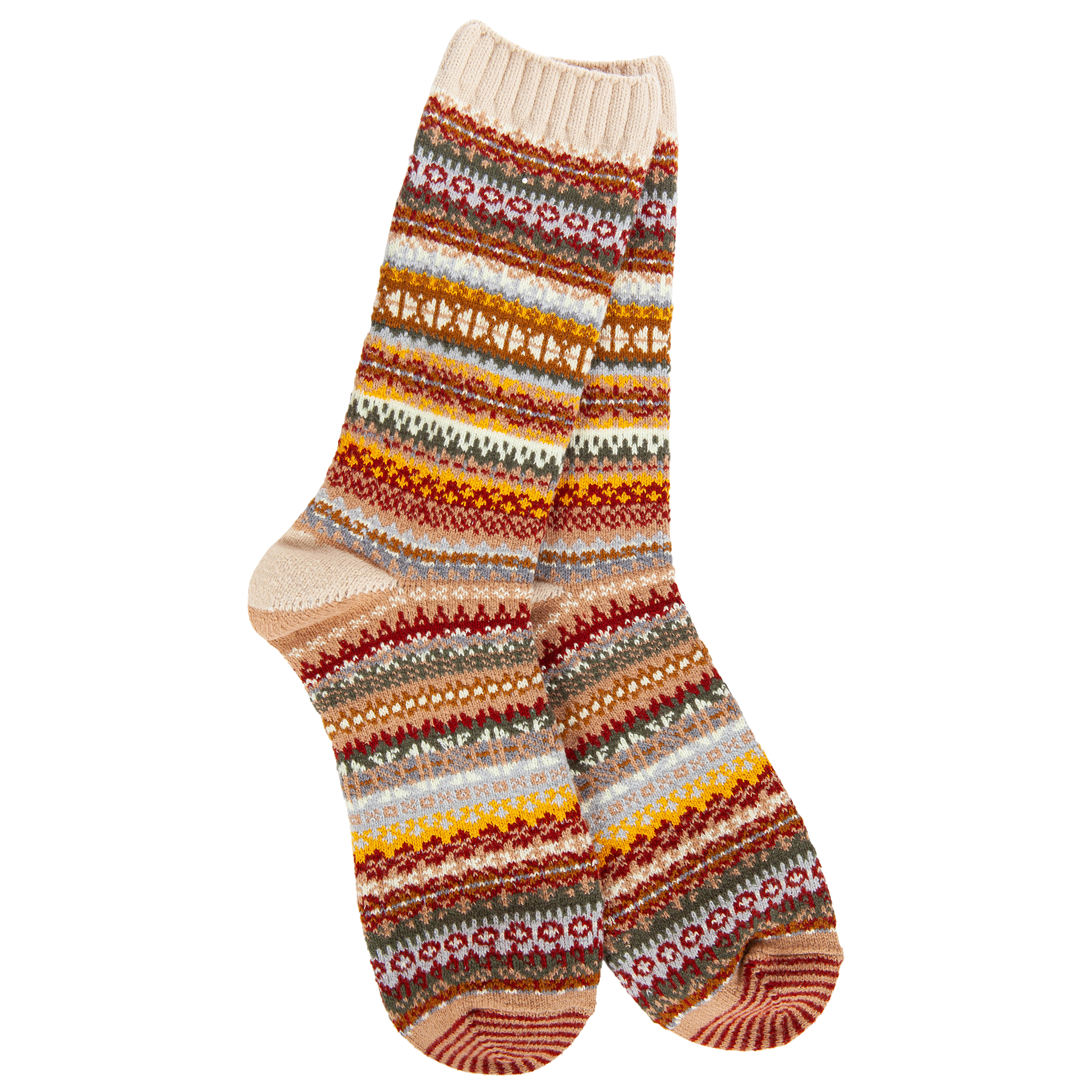 World's Softest Weekend Nordic Crew socks in Cashew