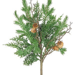 Cypress and pinecone bundle, 19 inch, green