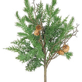 Cypress and pinecone bundle, 19 inch, green