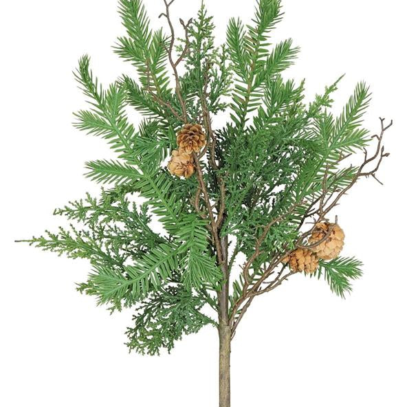 Cypress and pinecone bundle, 19 inch, green