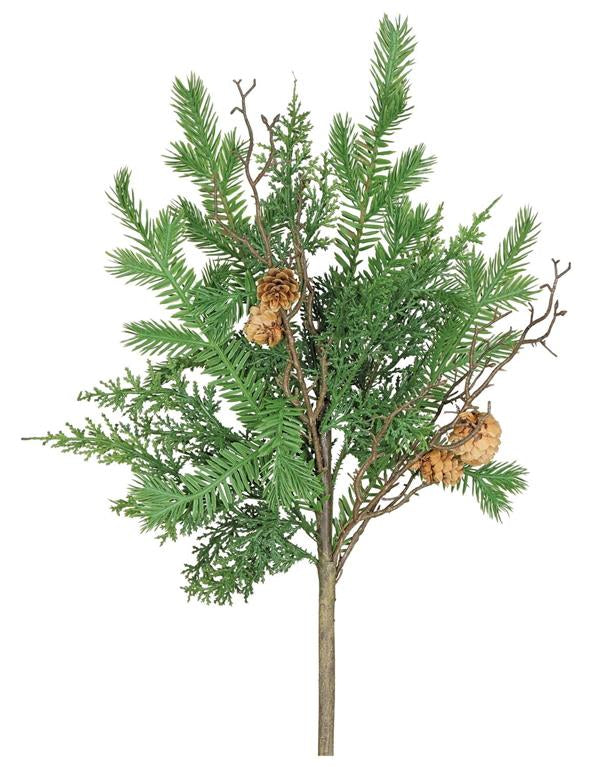 Cypress and pinecone bundle, 19 inch, green