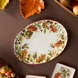 Autumn Meadows Fall Ceramic Oval Platter, 16" x 12"