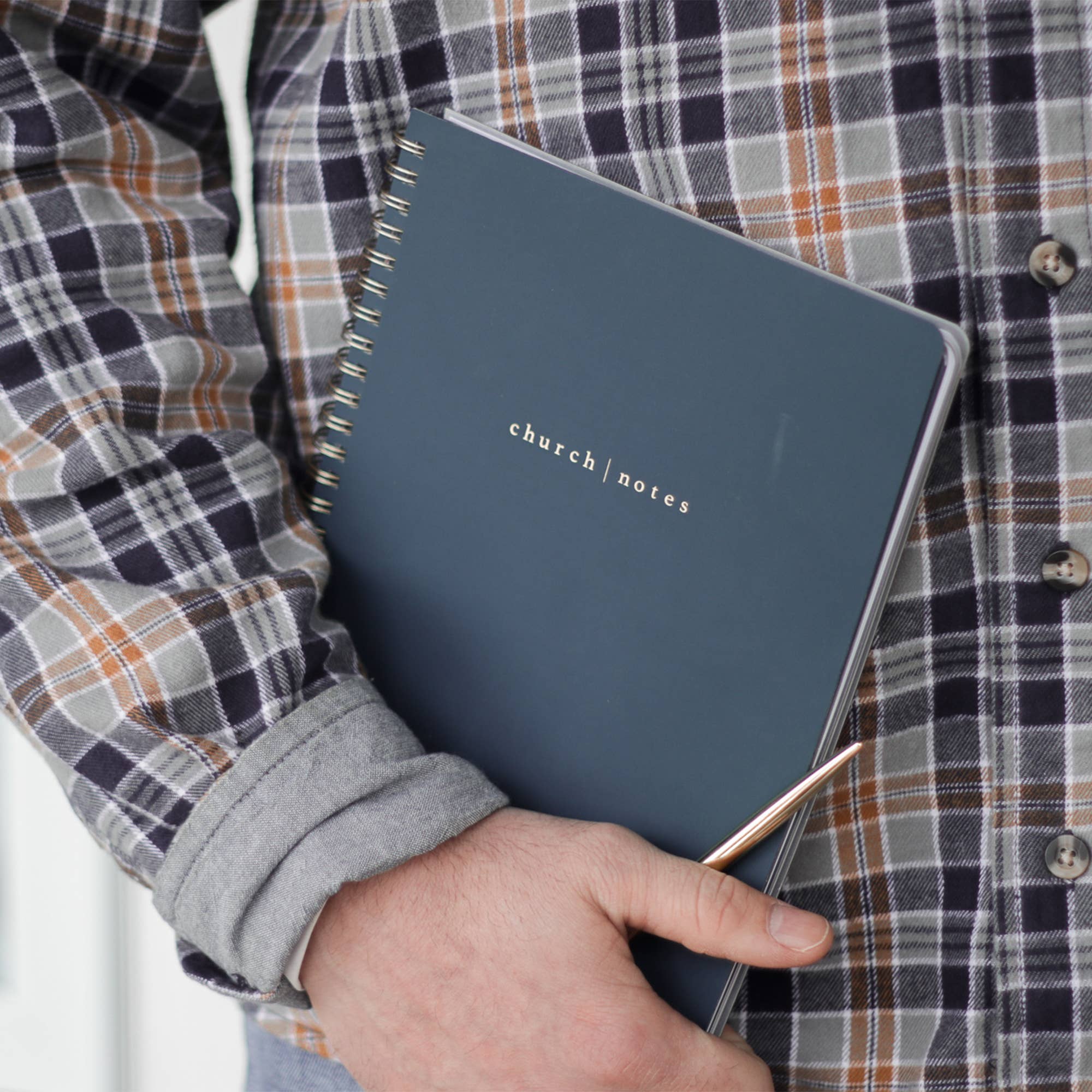 Navy sermon journal with dot grid note pages