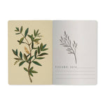 A5 soft-touch notebook with an olive branch cover design, detail view