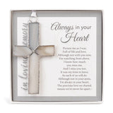 Always In Your Heart Sympathy Gray Glass Cross