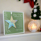 Merry & Bright Christmas Star Ornament, Stained Glass