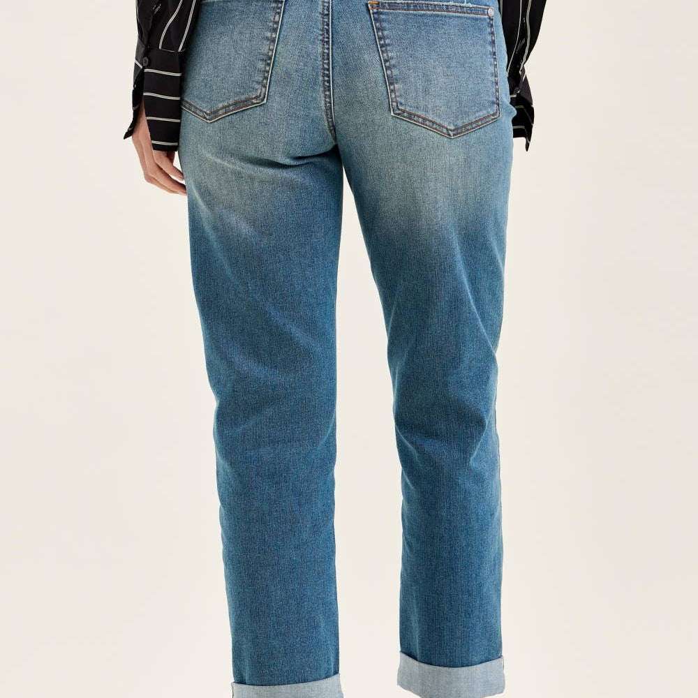 Boyfriend Cool Denim w/ Cross Back Belt Loops