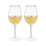 Twine Gilded Stemmed Wine Glasses, Gold Rim