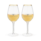 Twine Gilded Stemmed Wine Glasses, Gold Rim