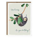 Sloth Take It Easy Birthday Card