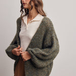 Chunky Soft-Touch Knit Cardigan in Olive – 6