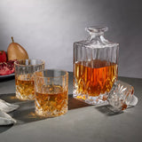 Crystal Whiskey Decanter & Rocks Glass Set – Lead-Free Crystal Barware Gift Set