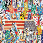 Completed State Plates of the USA 1,000-piece jigsaw puzzle: a collage of state license plates from across the USA around an American flag