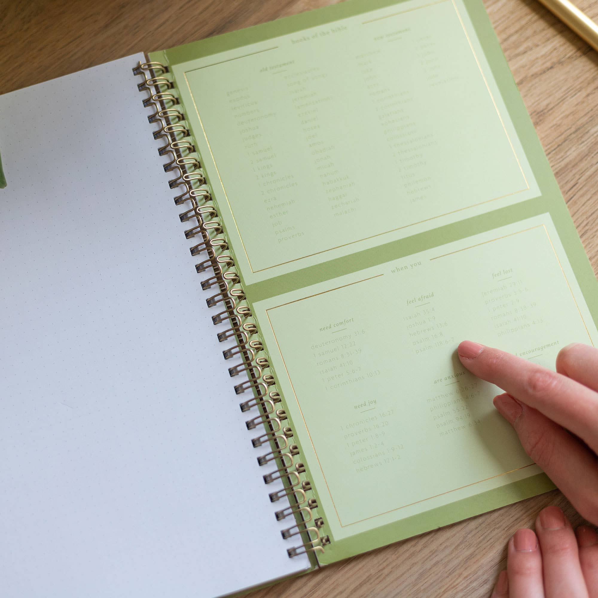 Blush Church Notes journal with date, speaker and verse prompts