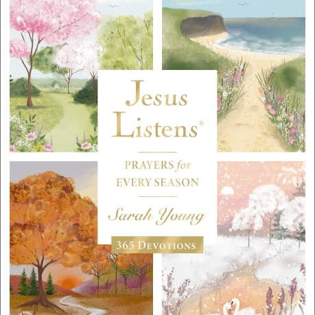 Jesus Listens for Every Season 365-day illustrated prayer book by Sarah Young, hardcover front cover