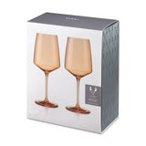 Viski Reserve Nouveau Crystal Wine Glasses, Topaz