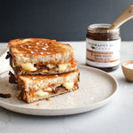 Grilled cheese sandwich with melted cheese and Apple Maple Bacon Jam