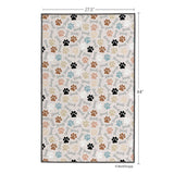 Dog paws and bone print microfiber pet drying towel, view 3