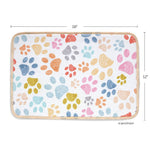 Paw print microfiber pet food and water bowl mat, view 3