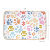 Paw print microfiber pet food and water bowl mat, view 3