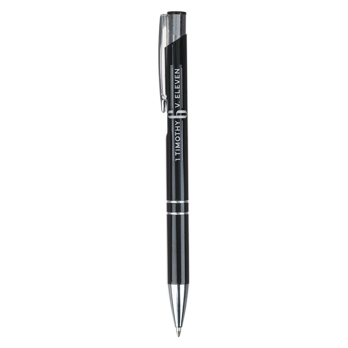 Man of God gift pen with brown faux leather case and 1 Timothy 6:11