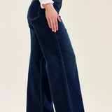 Judy Blue Petite LUX Retro High Waist Wide Leg Jeans in Twilight Blue