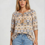 Bohemian geometric print top