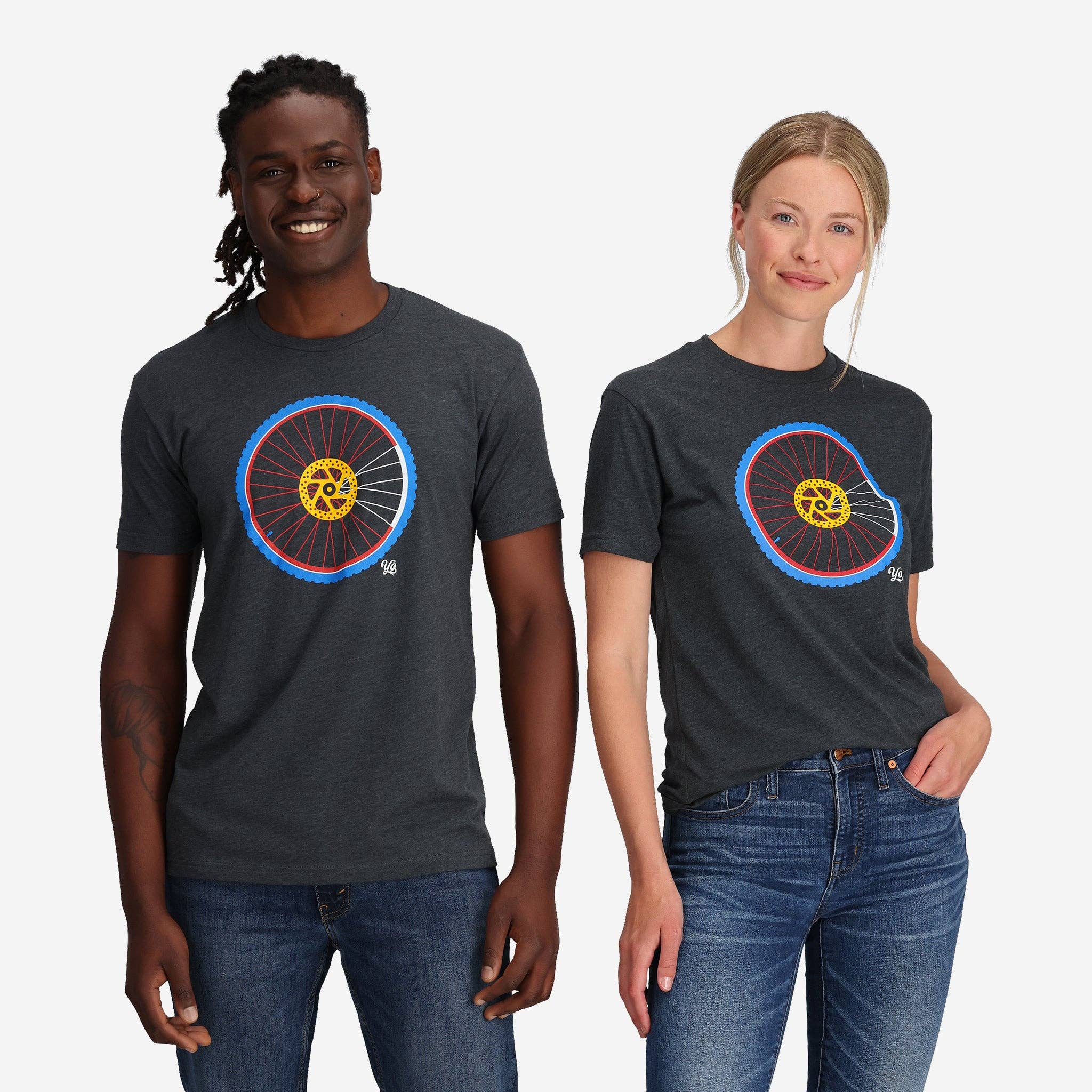 Colorado Flag Mountain Bike Wheel Unisex T-Shirt