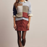 Colorblock Mixed Stripe Sweater in Blue Multi – 7