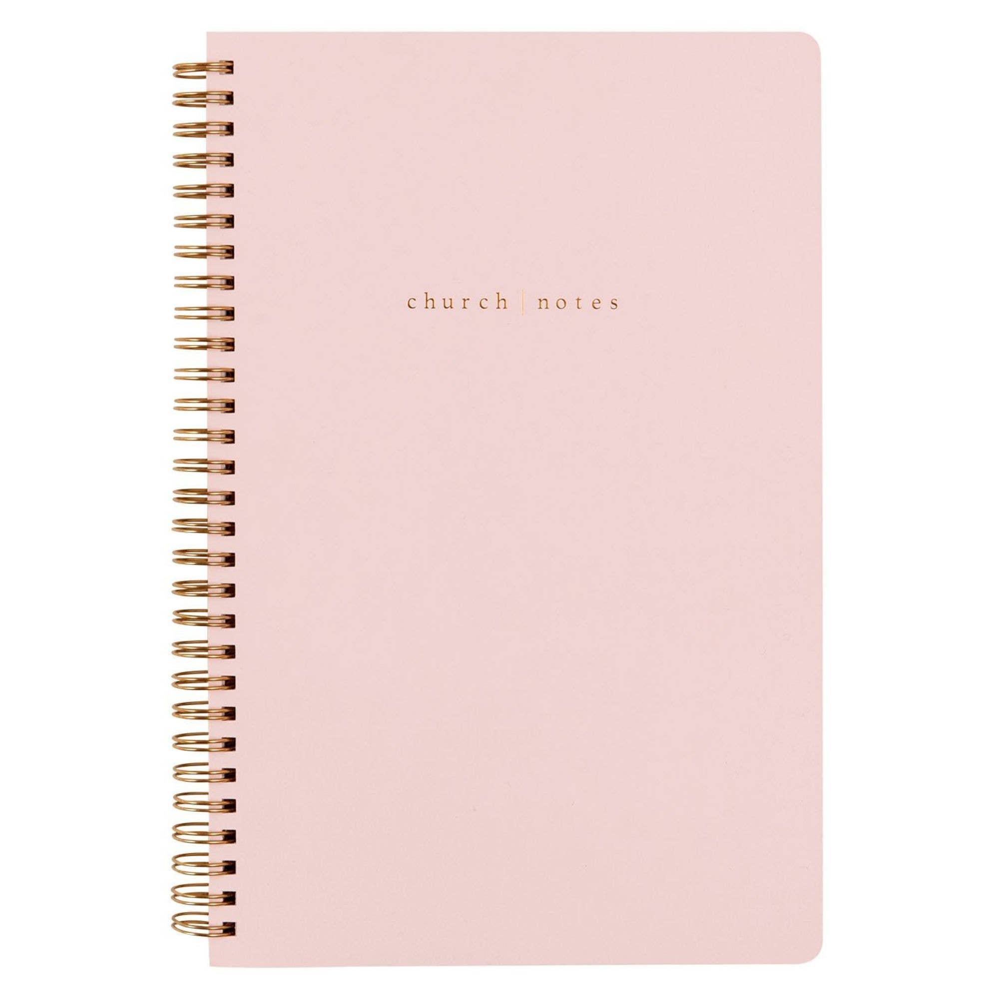 Blush Church Notes Bible study notebook with foiled hard cover